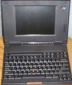 This 15 year old laptop runs our keyboard sequencer.