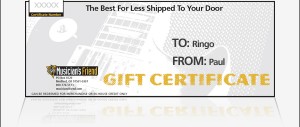 Gift Certificate For Musicians